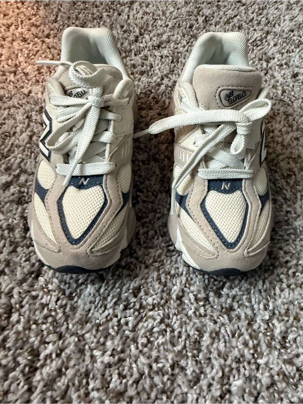 New Balance Kids Cream and Gray Chunky Sneakers - Picture 2 of 3
